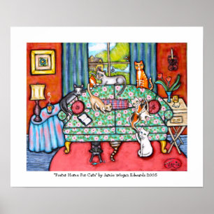 Poster Casa para o byJamie Wogan Edwards dos gatos Foster
