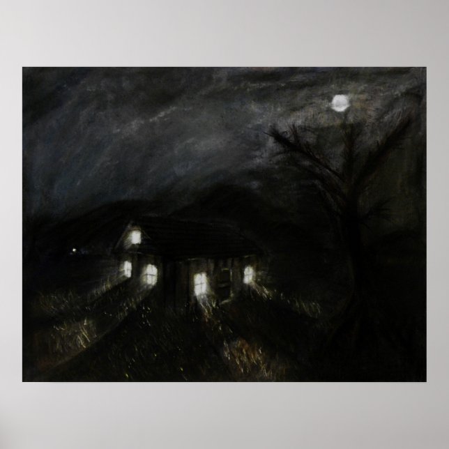 Póster Casa Pequena em Pintura Noturna (Frente)