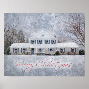 Póster Casa russa do País da Neve Primitiva de inverno