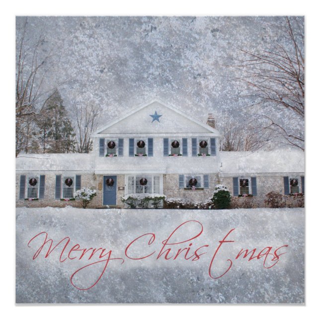 Póster Casa russa do País da Neve Primitiva de inverno (Frente)