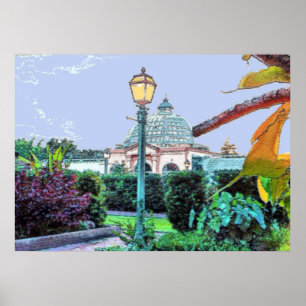 Póster Casa verde do parque da cidade de Nova Orleães