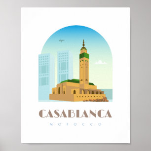 Poster Casablanca cidade de morocco Skyline
