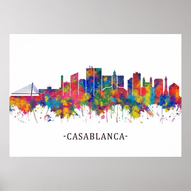 Poster Casablanca Marrocos Skyline (Frente)
