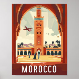 Poster Casablanca Marrocos Vintage - Viagem