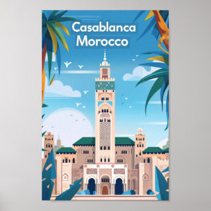 Poster Casablanca Marrocos Vintage - Viagem