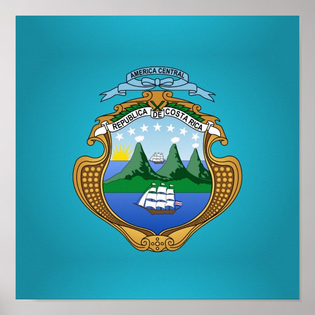 Poster Casaco de armas costa-riquenha (Frente)