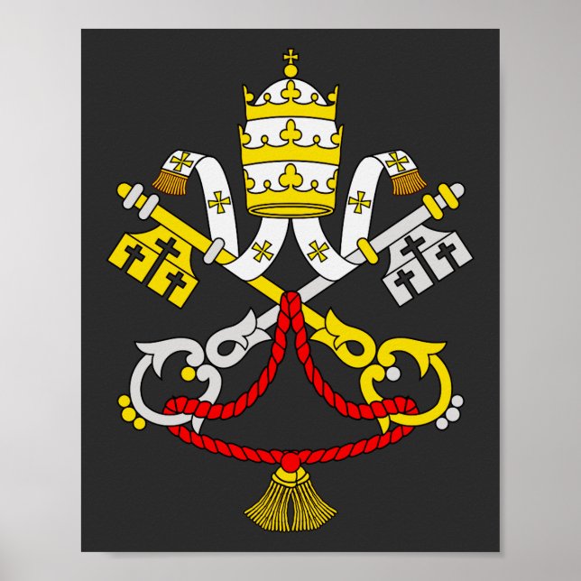 Poster Casaco de armas da Cidade Vaticano (Frente)