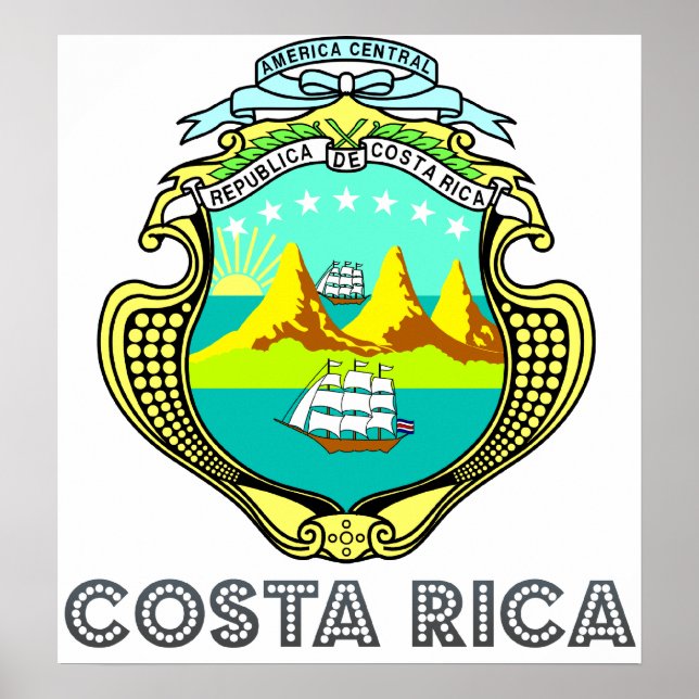 Poster Casaco de Armas da Costa Rica (Frente)