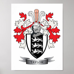 Póster Casaco de Armas da Crest da Família Taylor