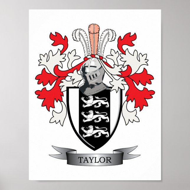 Póster Casaco de Armas da Crest da Família Taylor (Frente)