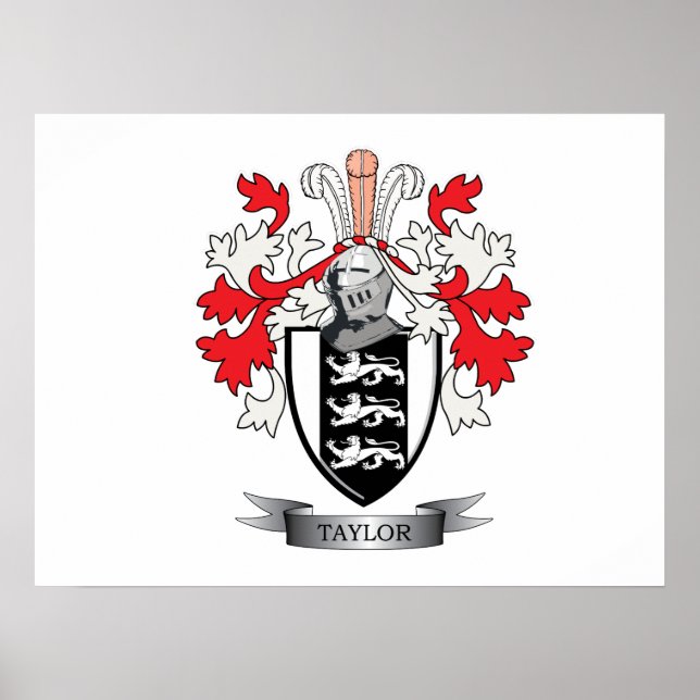 Póster Casaco de Armas da Crest da Família Taylor (Frente)