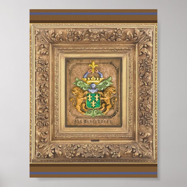 Poster Casaco de Armas Da Família Holandesa Westerfield. (Frente)