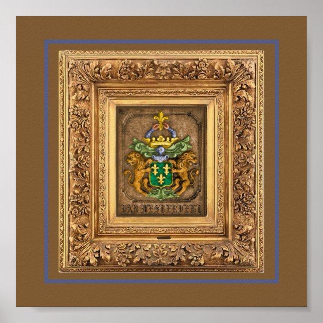 Poster Casaco de Armas Da Família Holandesa Westerfield. (Frente)