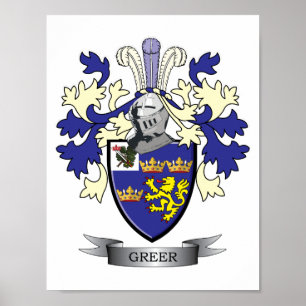 Poster Casaco de armas da Greer Family Crest