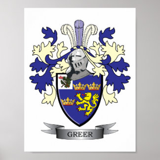 Poster Casaco de armas da Greer Family Crest