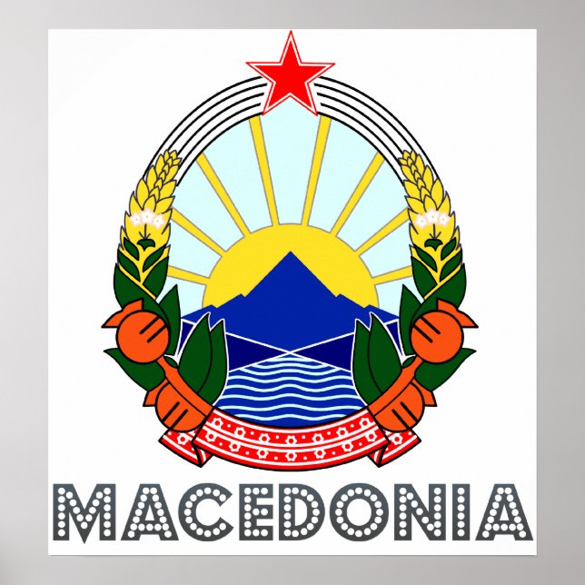 Póster Casaco de armas da Macedônia (Frente)