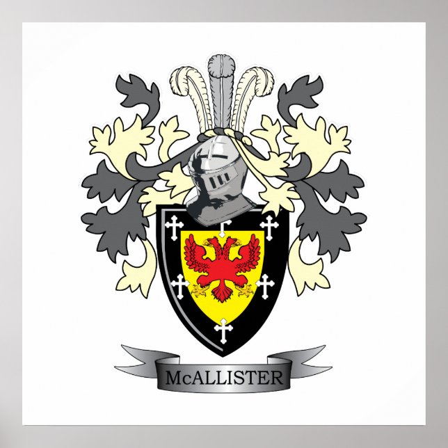 Póster Casaco de armas da McAllister Family Crest (Frente)