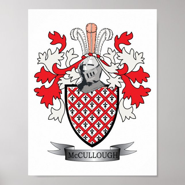 Poster Casaco de armas da McCullough Family Crest (Frente)