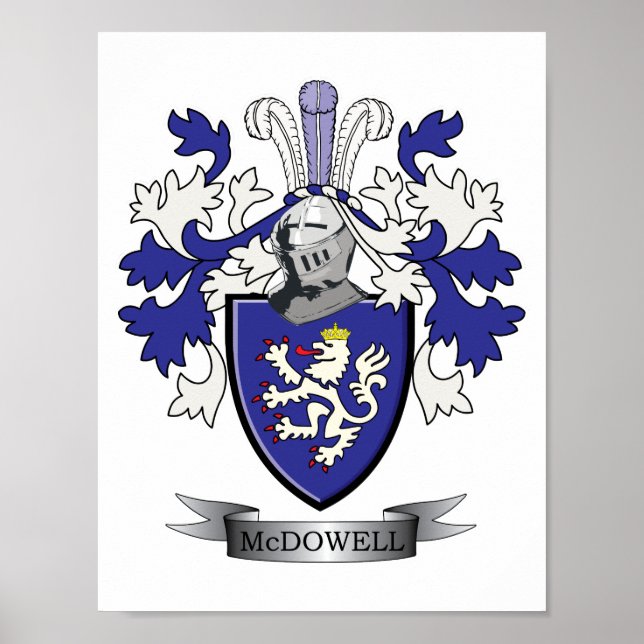 Póster Casaco de armas da McDowell Family Crest (Frente)