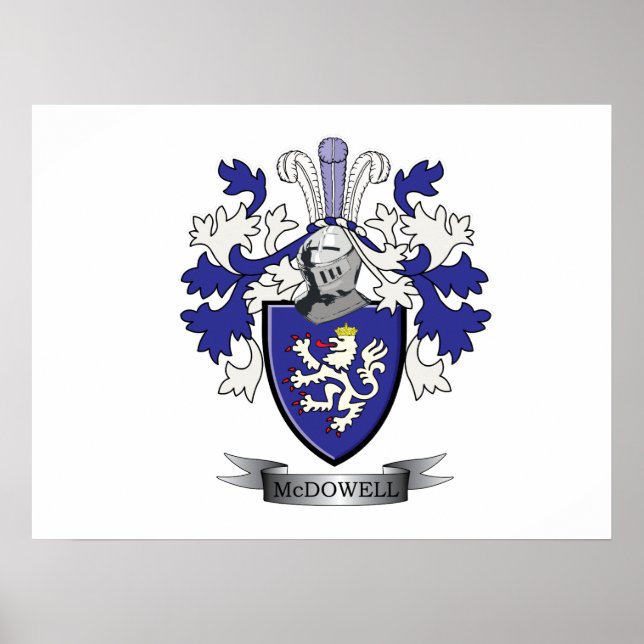 Poster Casaco de armas da McDowell Family Crest (Frente)