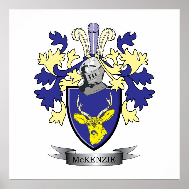 Póster Casaco de armas da McKenzie Family Crest (Frente)