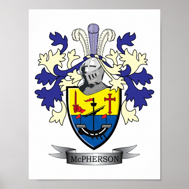 Póster Casaco de armas da McPherson Family Crest (Frente)