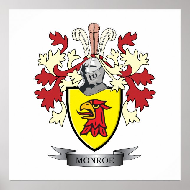 Póster Casaco de armas da Monroe Family Crest (Frente)