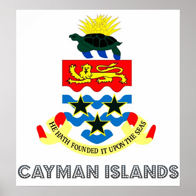 Poster Casaco de Armas das Ilhas Cayman (Frente)