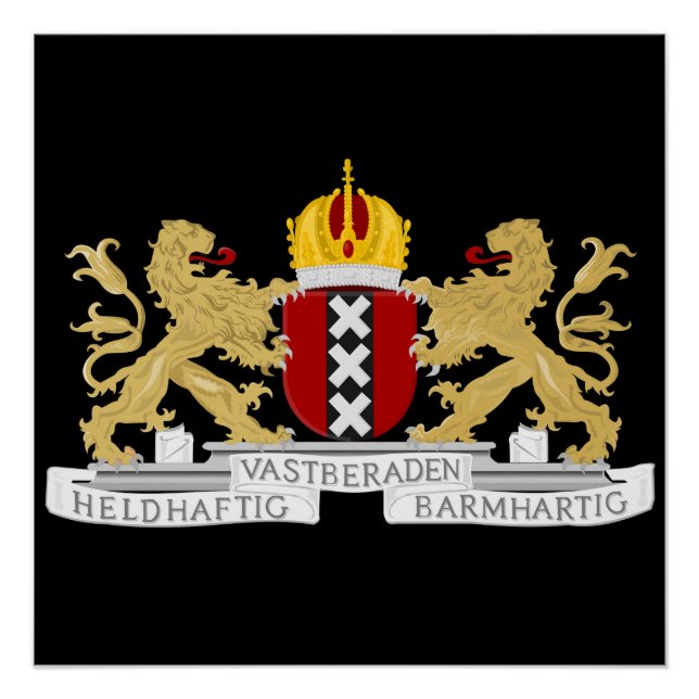 Póster Casaco de armas de Amesterdã (Frente)