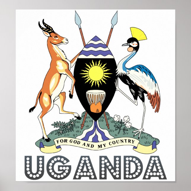 Póster Casaco de armas de Uganda (Frente)