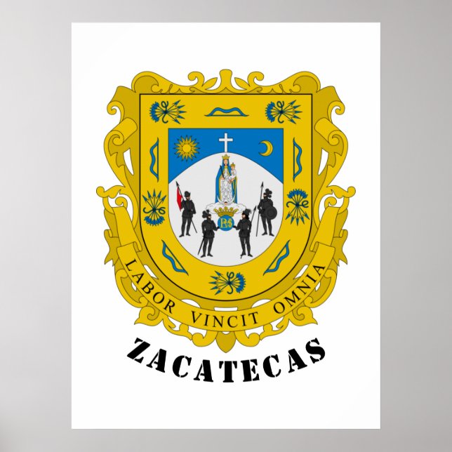 Poster Casaco de Armas de Zacatecas, México (Frente)