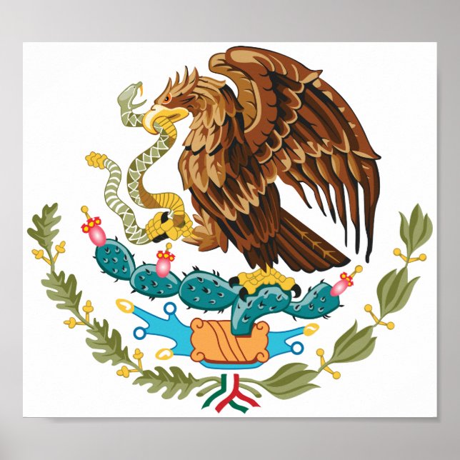 Poster Casaco de Armas do México - Bandeira do México (Frente)