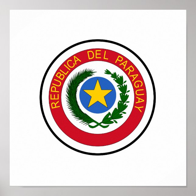 Poster Casaco de armas do Paraguai (Frente)