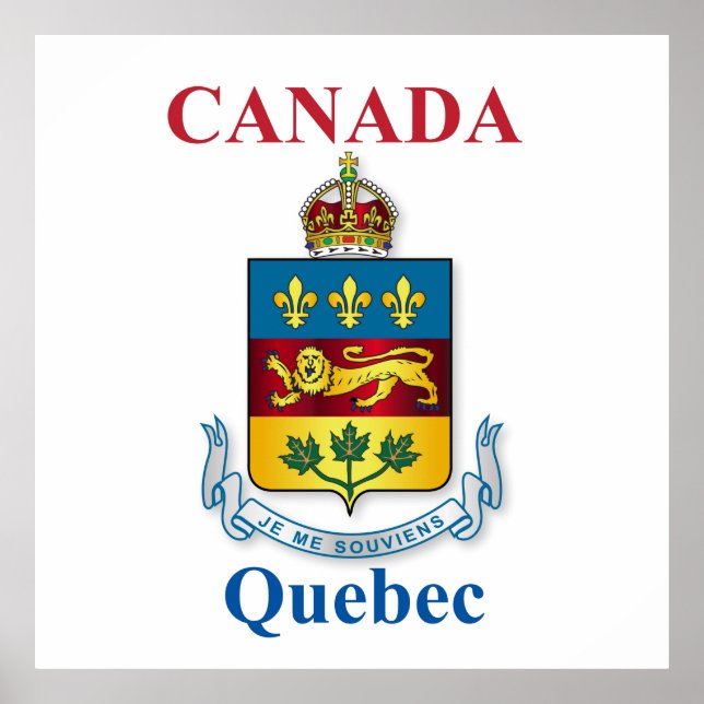Póster Casaco de armas do Quebec (Frente)