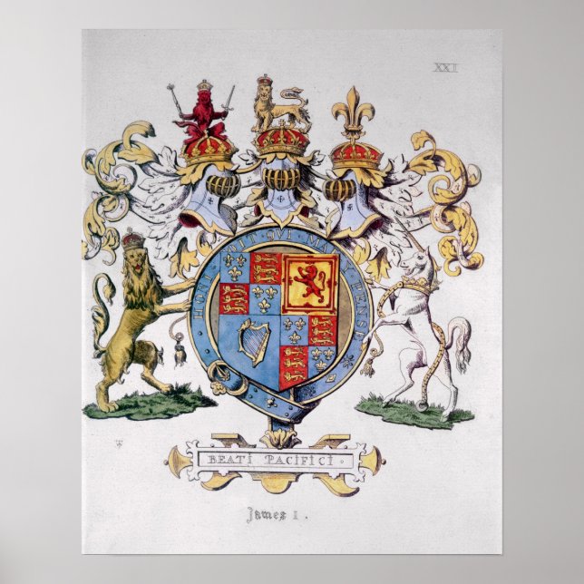 Poster Casaco de Armas do Rei James I da Inglaterra (Frente)