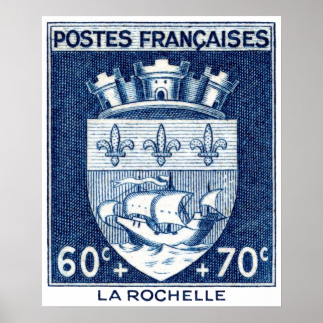 Póster Casaco de Armas, La Rochelle França (Frente)