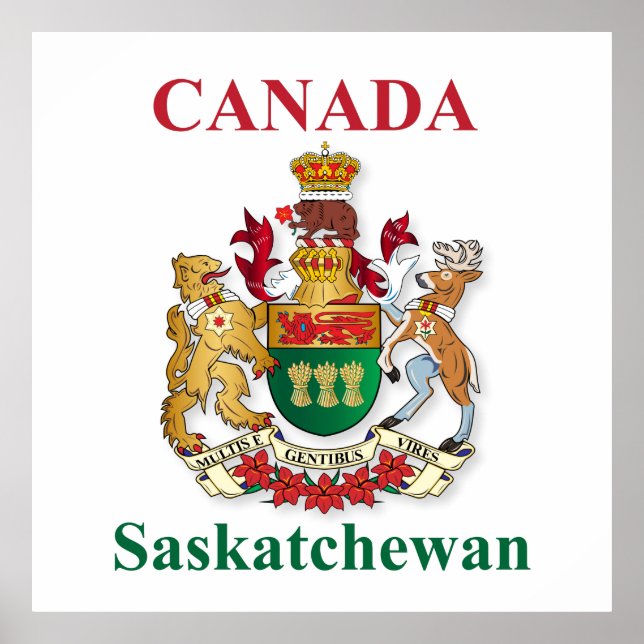Poster Casaco de armas Saskatchewan (Frente)