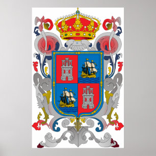 Póster Casaco de braços de Campeche Símbolo Oficial do 