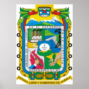 Poster Casaco de braços Logotipo oficial mexicano Heraldr