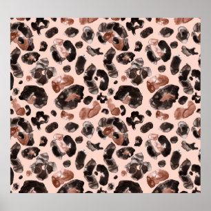 Poster Casaco de leopardo, padrão sem descontinuidades da
