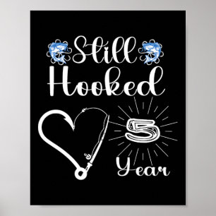 Poster Casado 5 Anos - Casal De Pesca - Ann De Casamento 