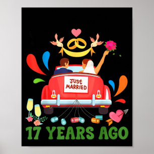 Poster Casado há 17 anos engraçado casal de aniversário d
