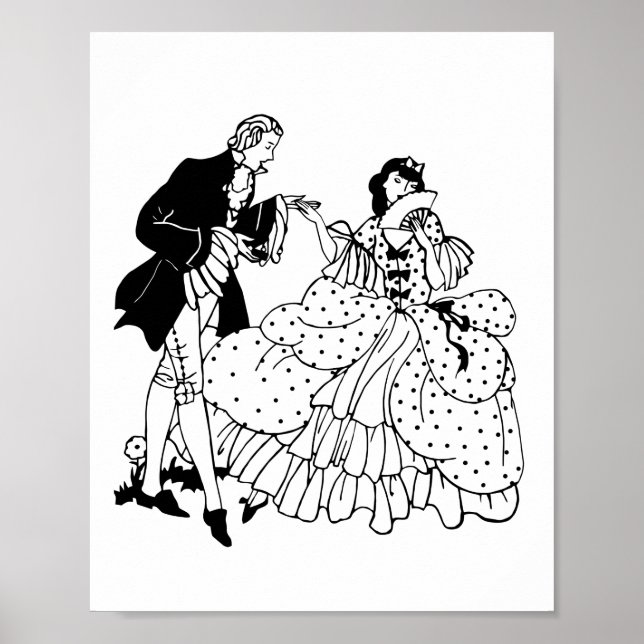 Poster Casado Me Casal Vitoriano Silhouette Art (Frente)