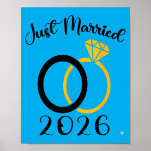 Poster Casados em 2026 Aliança de Casamento Lua de Mel Co