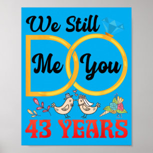 Poster Casados há 43 Anos de Casamento - 43º Aniversário