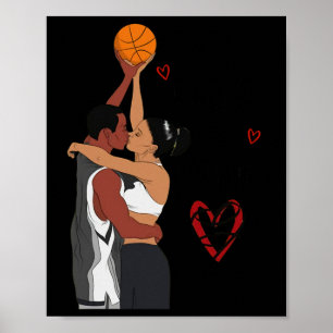 Poster Casais Basquetebol Preto Eu Te Amo Dupla Ou Nada