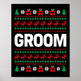 Poster Casais Casados Envolvidos Suéteres De Natal Feios 