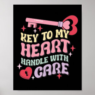 Poster Casais Chave Para o Meu Coração Manuseie Com Cuida