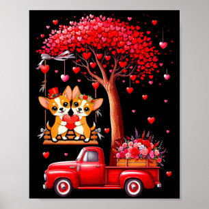 Poster Casais Chihuahuas Corações de Valentino Árvore Cam