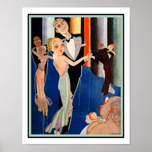 Poster casais de dança da arte de 1930